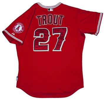 2015 Mike Trout Game Used & Signed Los Angeles Angels Alternate Jersey Photo Matched To 28 Games For 9 Home Runs (Anderson Authentics, Sports Investors Authentication & PSA/DNA)
